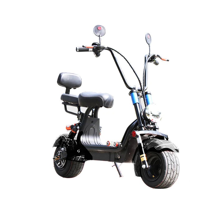 Crony Small Harley Two Seat Big Tire Electric Scooter black spider