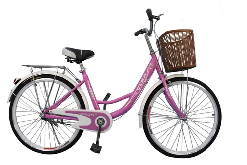 VLRA BIKE – Retro city bike with basket ladies bike pink