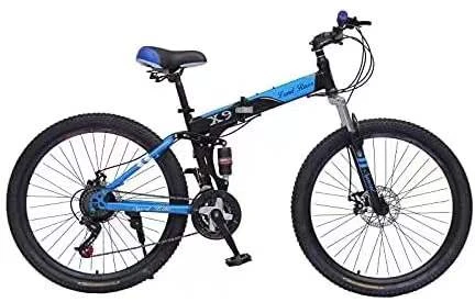 VLRA BIKE land rover Dual Suspension Folding Mountain Bike 26 inch 24 speed blue