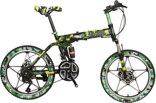 land rover Army Edition Foldable Bike 20inch 6 Spokes Integrated Wheel 21 speed green